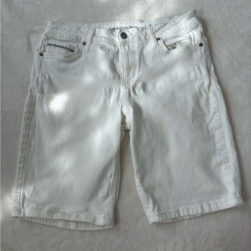 Calvin Klein Jeans White Jean Shorts Casual Style